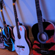 Guitar controllers customized by Amanda and Matt Hudgins.